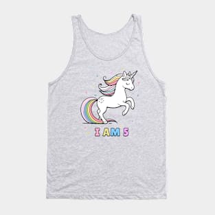 Magical Unicorn Fifth Birthday T-Shirt – Perfect Kids' Party Gif Tank Top